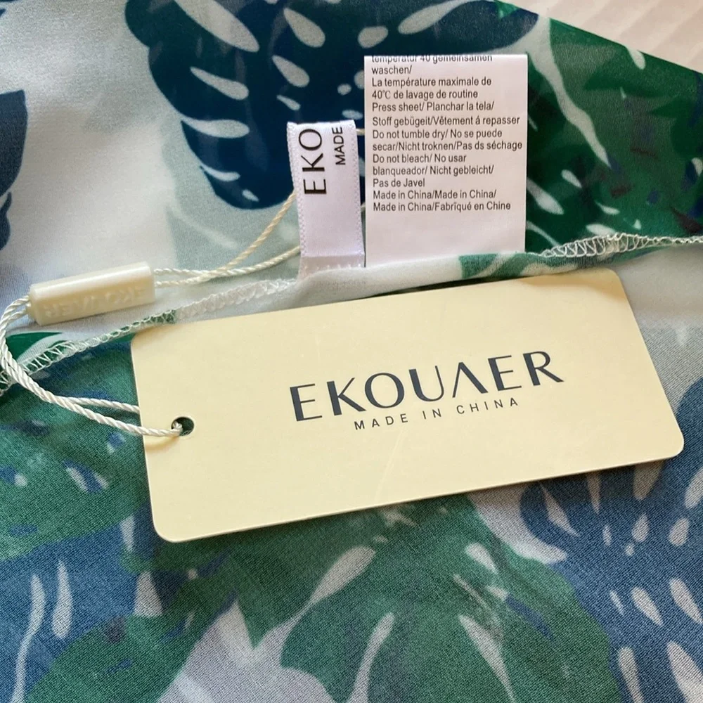 SARONG Cover up Beach Swim Wrap Tropical Green Palm Leaves Mini NEW Womens Large
